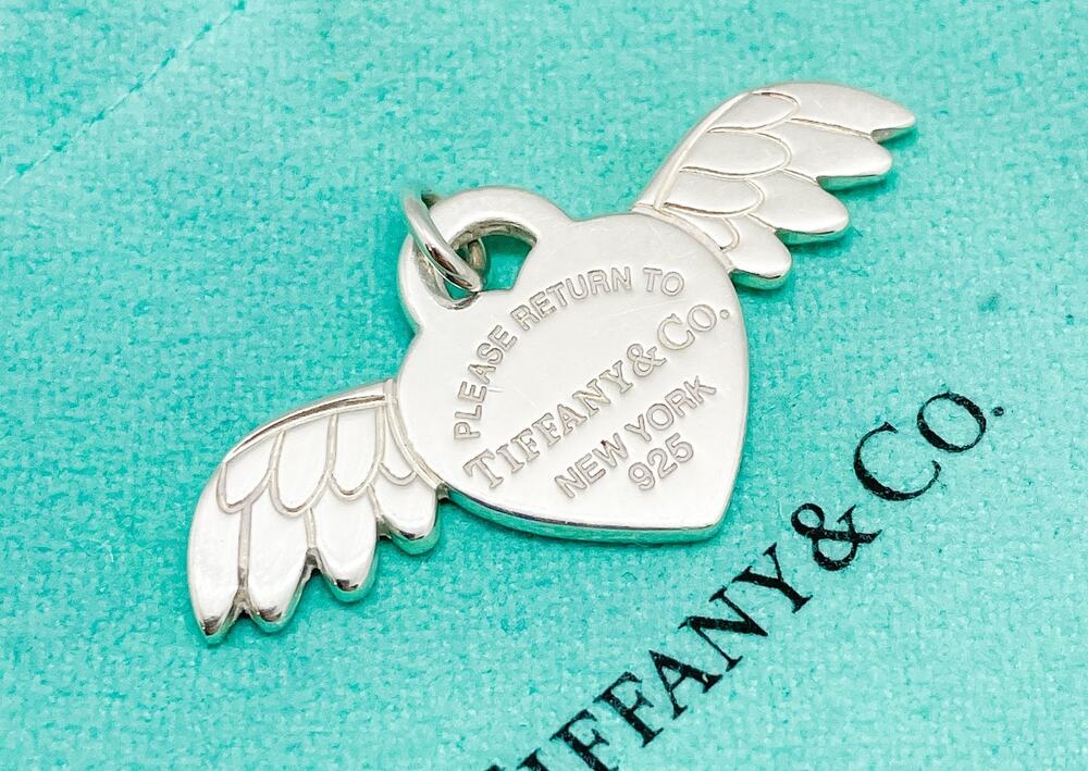 Tiffany & Co. Return to Tiffany Angel Heart Wings Pendant Charm Sterling Silver